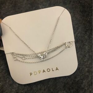 Silver Chain Necklace with Heart Pendant PDPAOLA new